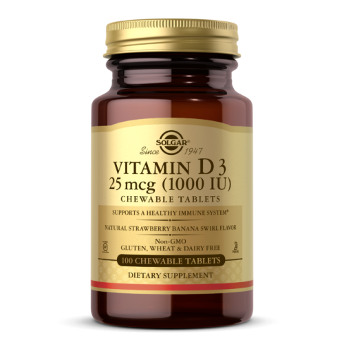Przejdź do produktu SOLGAR Witamina D3 1000 IU 25 mcg Chewable Tablets (100 tabl.)