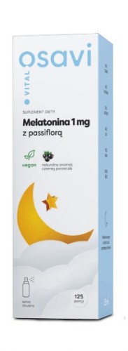 Przejdź do produktu OSAVI Melatonina 1 mg z passiflorą - smak czarnej porzeczki (25 ml)