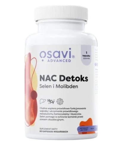 Przejdź do produktu OSAVI NAC Detoks, Selen i Molibden (60 kaps.)