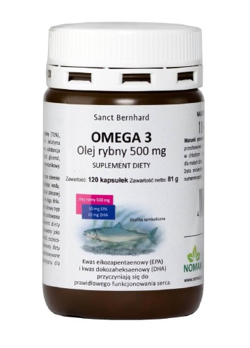 Przejdź do produktu KRAUTERHAUS SANCT BERNHARD OMEGA 3 Olej rybny 500 mg (120 kaps.)