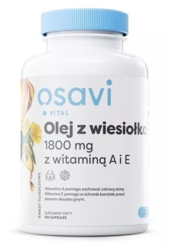 Przejdź do produktu OSAVI Olej z wiesiołka 600 mg z wit. A i E (180 kaps.)