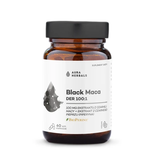 Przejdź do produktu AURA HERBALS Black Maca DER 100:1 (60 kaps.)