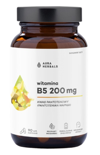 Przejdź do produktu AURA HERBALS Witamina B5 200 mg, kwas pantotenowy (90 kaps.)