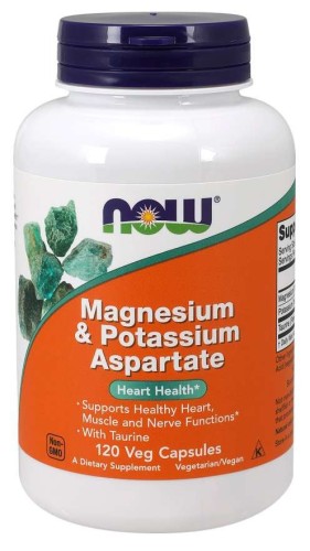 Przejdź do produktu NOW FOODS Magnesium & Potassium Aspartate - Magnez, Tauryna i Potas (120 kaps.)