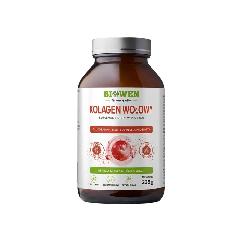 Przejdź do produktu Kolagen wołowy Biowen 225g proszek
