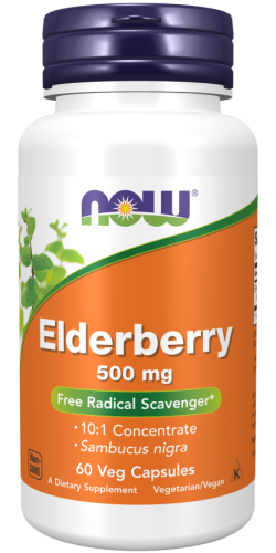 Przejdź do produktu NOW FOODS Elderberry 500 mg Bez Czarny (120 kaps.)