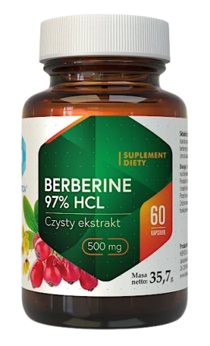Przejdź do produktu HEPATICA Berberine 97% HCL - Czysty ekstrakt - Berberyna 500 mg (60 kaps.)