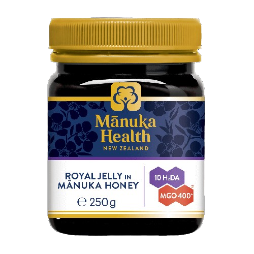 Przejdź do produktu MANUKA HEALTH Miód Nektarowy Manuka MGO™ 400+ z mleczkiem pszczelim (250 g)