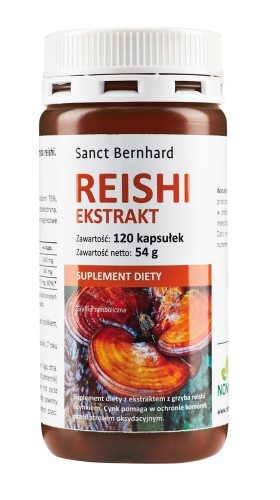 Przejdź do produktu KRAUTERHAUS SANCT BERNHARD Grzyb Reishi ekstrakt (120 kaps.)