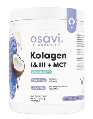 Przejdź do produktu OSAVI Kolagen I & III + MCT, smak kokosowy (400 g)