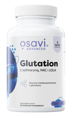 Przejdź do produktu OSAVI Glutation z Sylimaryną, NAC i LOLA (120 kaps.)