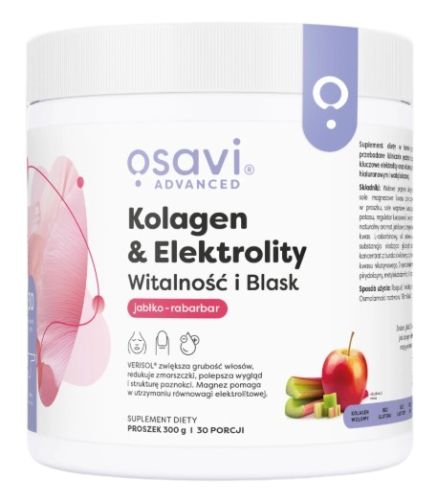 Przejdź do produktu OSAVI Kolagen i Elektrolity Witalność i Blask, jabłko-rabarbar (300 g)