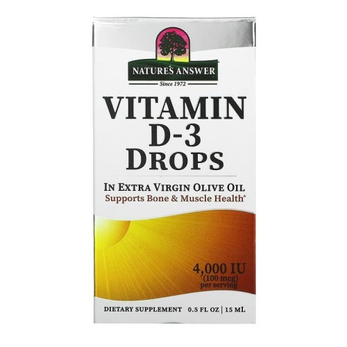 Przejdź do produktu NATURE'S ANSWER Vitamin D-3 Drops 4000 IU - Witamina D3 (15 ml)