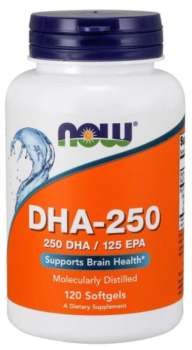 Przejdź do produktu NOW FOODS DHA-250 Kwas dokozaheksaenowy (120 kaps.)