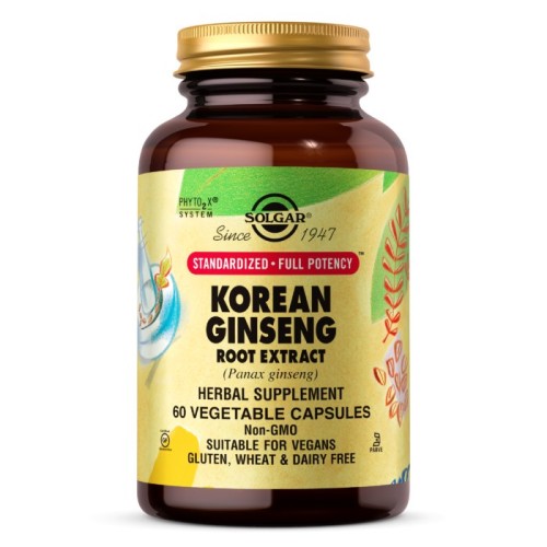 Przejdź do produktu SOLGAR Korean Ginseng Root Extract SFP - Wyciąg z korzenia Żeń-szeń koreański (60 kaps.) (1)