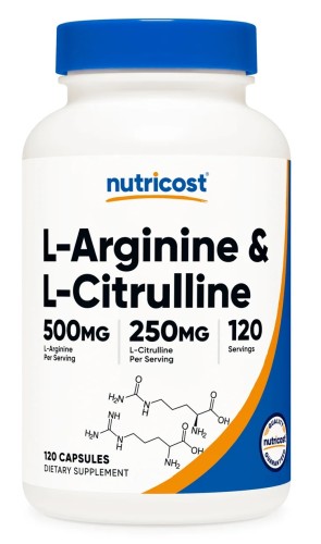 Przejdź do produktu NUTRICOST L-Arginine 500 mg + L-Citrulline 250 mg - L-arginina + L-cytrulina (120 kaps.)
