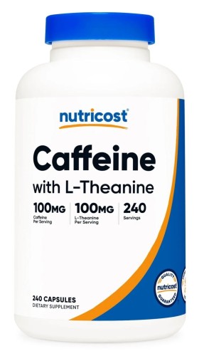 Przejdź do produktu NUTRICOST Caffeine 100 mg with L-Theanine 100 mg - Kofeina + L-teanina (240 kaps.)