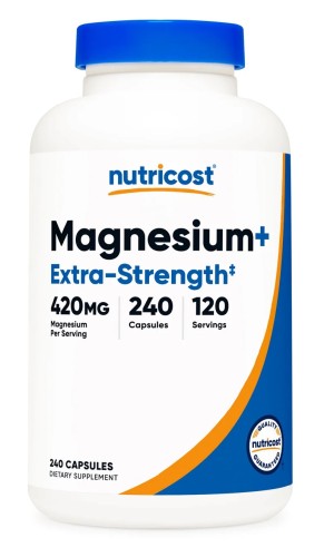 Przejdź do produktu NUTRICOST Magnesium+ Extra Strength - Tlenek magnezu + Glicynian magnezu (240 kaps.)
