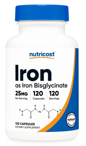 Przejdź do produktu NUTRICOST Iron Bisglycinate 25 mg - Diglicynian żelaza (120 kaps.)