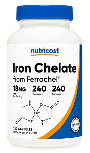 Przejdź do produktu NUTRICOST Iron Chelate from Ferrochel 18 mg - Chelat żelaza (240 kaps.)
