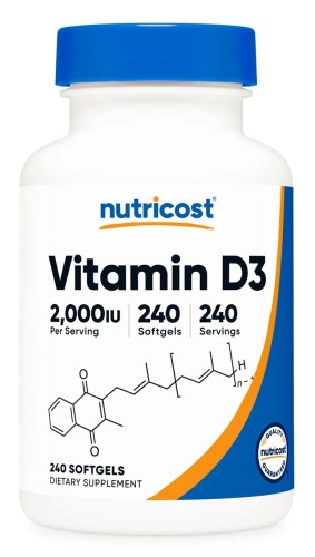 Przejdź do produktu NUTRICOST Vitamin D3 2000IU - Witamina D3 cholekalcyferol 50 mcg (240 miękkich kaps.)