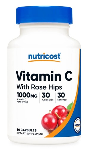 Przejdź do produktu NUTRICOST Vitamin C with Rose Hips - Witamina C z dziką różą (30 kaps.)