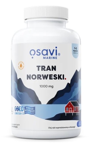 Przejdź do produktu OSAVI Tran Norweski 1000 mg Omega 3 - smak cytrynowy (180 kaps.)