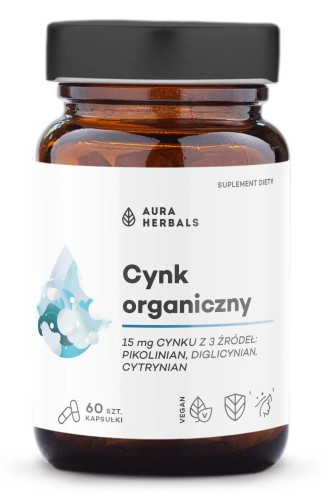 Przejdź do produktu AURA HERBALS Cynk organiczny (60 kaps.)