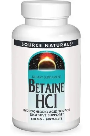 Przejdź do produktu SOURCE NATURALS Betaine HCl - Betaina HCl (180 tabl.)